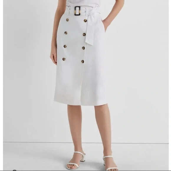 Club Monaco | Skirts | Club Monaco Linen Blend Belted Pencil Skirt |  Poshmark